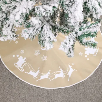 

90cm Santa Reindeer Tree Skirt Creative Chic Tree Base Decoration Elk Christmas Tree Decoration for Ball Party Prom Home Decor