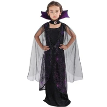 Детский маскарадный костюм на Хэллоуин для девочек, карнавальный костюм, готическое платье для маленьких девочек, костюм для девочек