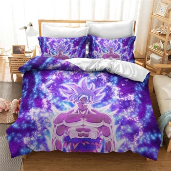 

Dragon Ball Son Goku Super Saiyan 3d Bedding Set Cartoon Digital Printing Duvet Cover Pillowcases Comforter Cover Sets King Size