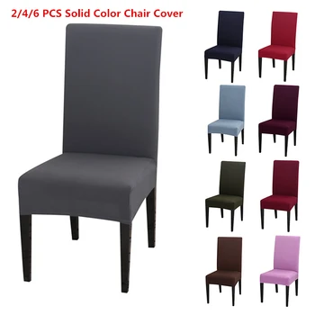 

1/2/4/6 pcs Spandex Chair Covers Solid Color Stretch Seat Cover Chair Protective Case for Dining Room Restaurant basen ogrodowy