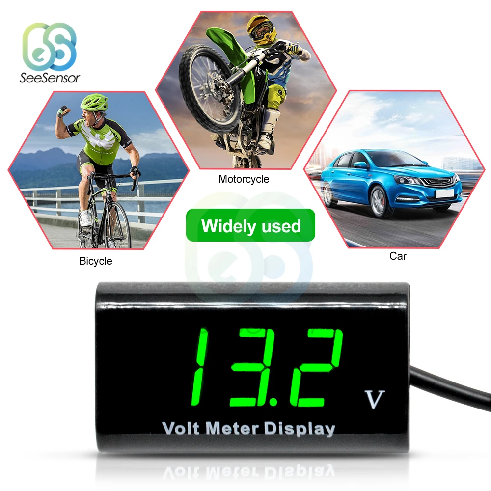 

DC 3-18V IPX6 Waterproof LED Digital Voltmeter Voltage Volt Gauge Voltage Indicator Monitor Detector Car Motorcycle Panel Meter