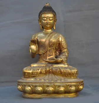 

wedding decoration old Tibetan Buddhism bronze Gilt Sakyamuni Shakyamuni Tathagata Buddha statue
