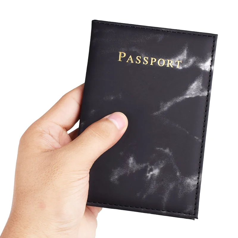 Elastic Band Leather Passport Cover RFID Blocking For Cards Travel Passport Holder Wallet Document Organizer Case Men Women