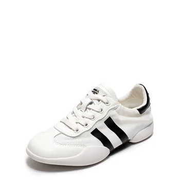 

2019 autumn new fashion simple solid color flat shoes women leather comfortable soft breathable casual shoes