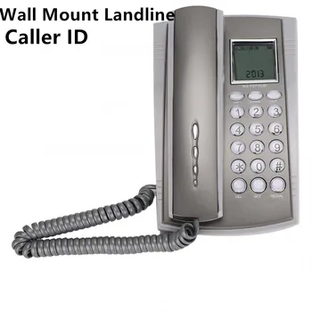 Teléfono fijo con soporte de pared para el hogar y la Oficina, identificador de llamadas de teléfono fijo con cable, sonido claro, para Hotel