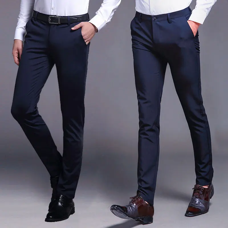 Pantalones informales inteligentes para hombre, Bermudas masculinas de tendencia delgada, traje informal de negocios, moda kpop, color negro, novedad