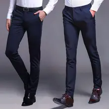 

New Smart casual pants men's slim pants bermuda masculina thin tide business Casual SUIT PANTS kpop fashion men trousers black