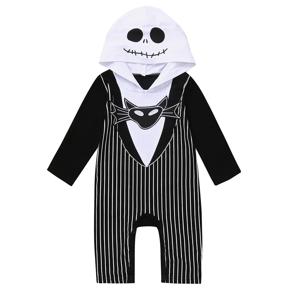 Baby Boy Clothes For Newborns Romper Newborn Baby Girls Print Bat Demon Halloween Hooded Romper Jumpsuit Costume Ropa niña