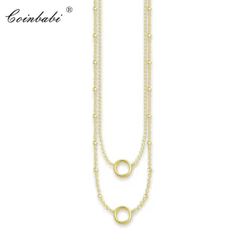 

Link Chain Golden Double Charm Round Carrier Ethnic Gift For Women,2020 Thomas Style TS 925 Sterling Silver Fashion Jewelry