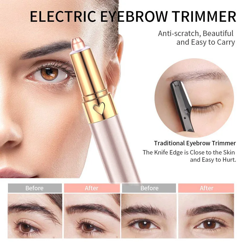 USB Eyebrow Trimmer Epilators Brows Pen Hair Remover Epilator Shaver Razor Instant Painless Eyebrow Razor Epilator Portable