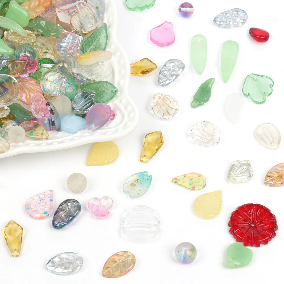 100 Perline A Fiore In Vetro Sfumato | Per Bracciali, Orecchini, Collane Fai Da Te | Decorazioni Creative E Eleganti - Foto 13