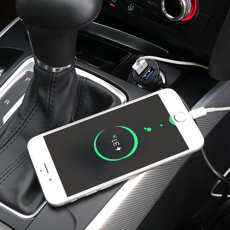 Автомобильное зарядное устройство QPLOVE, четыре USB отверстия, длинная линия, 8А, адаптер, поддержка мобильного телефона, MP3, MP4, электронные аксессуары, быстрая зарядка