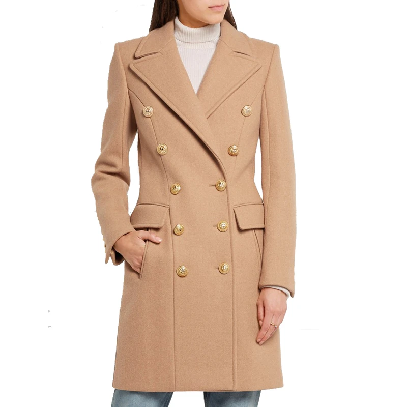 Женское зимнее шерстяное пальто винтажная элегантная одежда OL модная верхняя одежда длинное пальто зимнее новое женское плюс