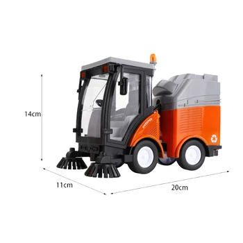 

Street er Truck with Light & Sound Effects - Friction Powered Wheels, Removable Garbage Can & Rotating Brushes - Heavy Duty