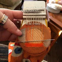 10 - 12 - 14 - 28 - 42 Hooks Mini Loom Speedweve Type Weave Darning Loom Tool Mending Jeans, Repairing Holes Sewing Accessories 2