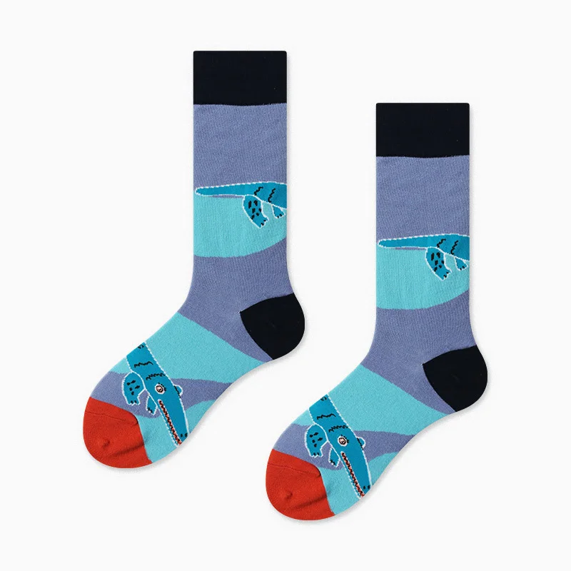Новые креативные носки с рисунками из мультфильмов, повседневные носки в стиле хип-хоп с изображением медведя для плавания, уличные тренды, забавные носки, рождественский подарок, Sox