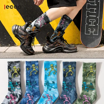 

stockings skeleton skateboard sock loop line of pure color cotton silk stockings street basketball big yards socks