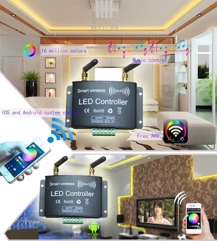 16 миллионов 5050 RGB светодиодная лента Гибкая световая лента 25 м 15 м 10 м комплект тестовых полосок с RF удаленный контроллер Wi-Fi управление смартфоном