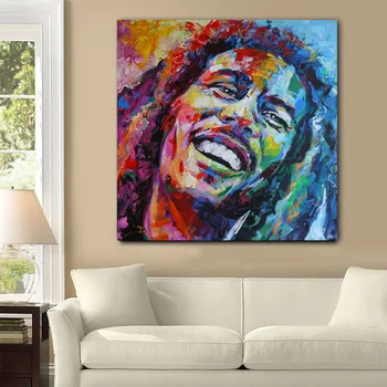 

Famous Bob Marley Watercolor Portrait Oil Painting on Canvas Posters and Prints Cuadros Wall Art Pictures For Living Room