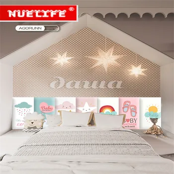 

Pink ballet pattern tatami wall around children's room bedside soft pack background wall bed pack soft bumper 3D wall sticker