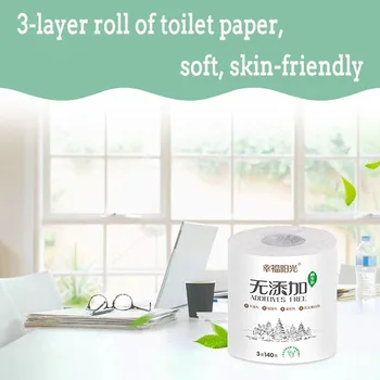 

3-layer roll of toilet paper, toilet paper, soft, skin-friendly, household toilet paper Skin-friendly Paper Towels New k1