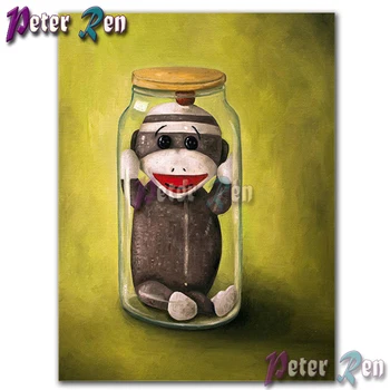 

5d DIY Toy orangutan in the bottle Diamond Painting Embroider Square or round Mosaic Cross stitch Rhinestone home decoration