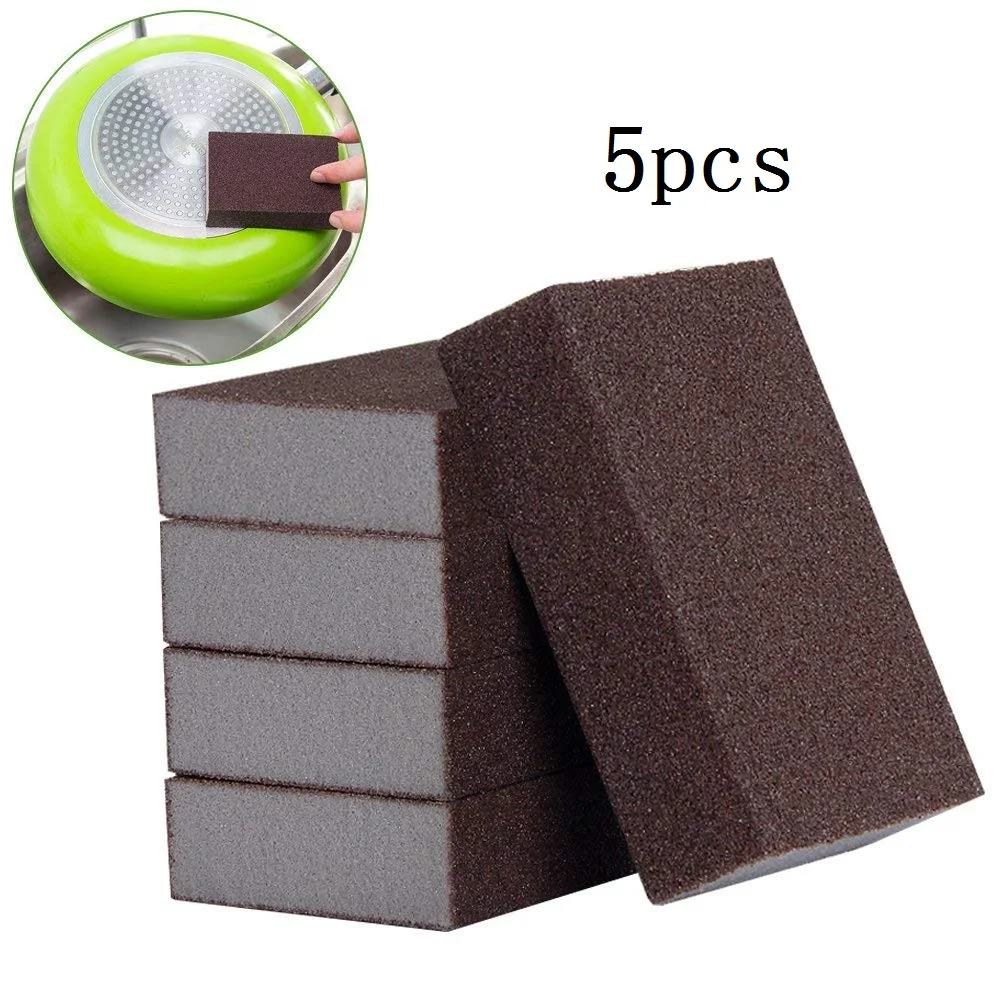 5pcs/pack Sponge Magic Eraser Removing Rust Cleaning Cotton Kitchen Gadgets Accessories Descaling Clean Rub Pot Tools |