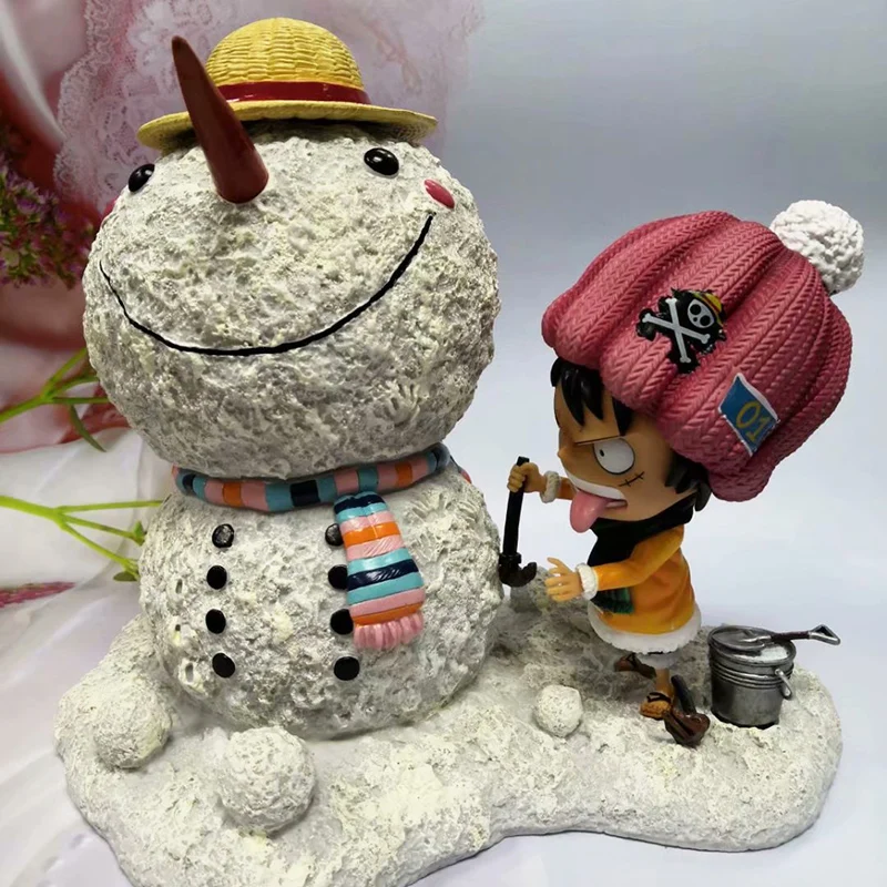 Аниме one piece GK Luffy& Снеговик статуя SD Фигурка Обезьяна D. Luffy Коллекционная модель