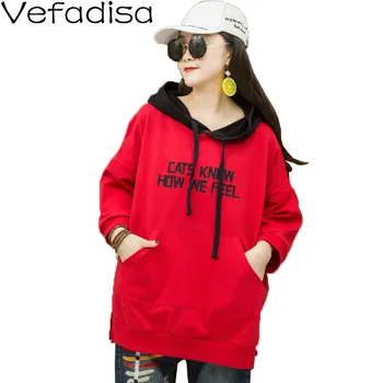 

Vefadisa Letter Embroidery T-shirt Cartoon Print Women T-shirt Hoodie 2020 Spring Three Quarter Sleeve Casual Women Top QYF2337
