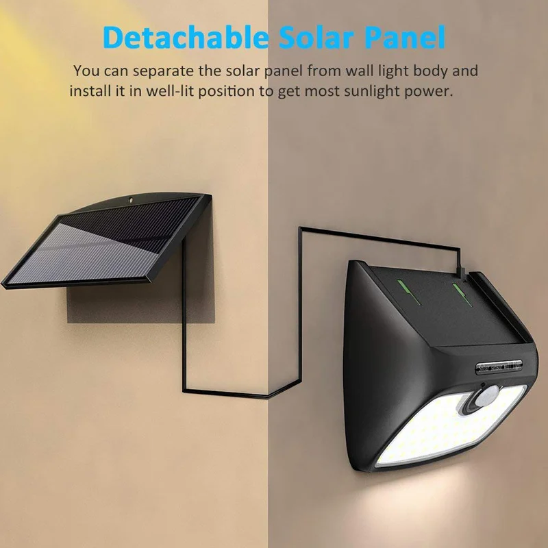 48 LED Solar Light PIR Motion Sensor Wall Lamp Energy-saving Lights Waterproof Outdoor Garden Floodlights VE - Испускаемый цвет: as