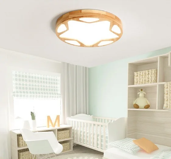 Japanese style simple modern warm children Nordic decoration star lights children's room ceiling lamp led girl bedroom lamp - Цвет корпуса: Оранжевый