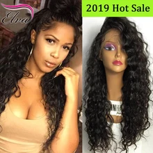 Кудрявые 360 фронтальные человеческие волосы парики для черных женщин Elva волосы предварительно сорванные 360 фронтальный парик с детскими волосами бразильские волосы remy
