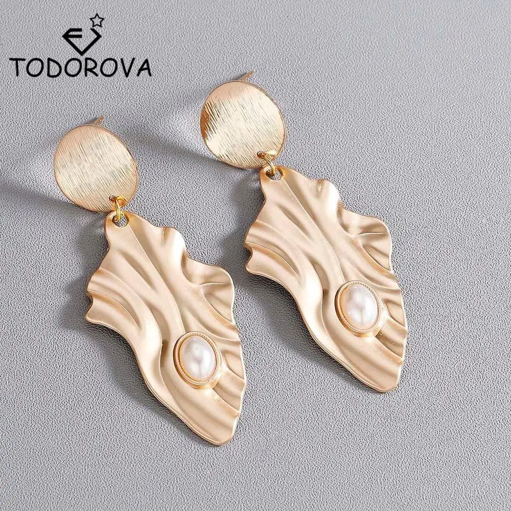 

Todorova Punk Big Round Geometric Gold Color Metal Long Dangle Earrings for Women Bohemian Party Exaggerated Fashion Jewelry