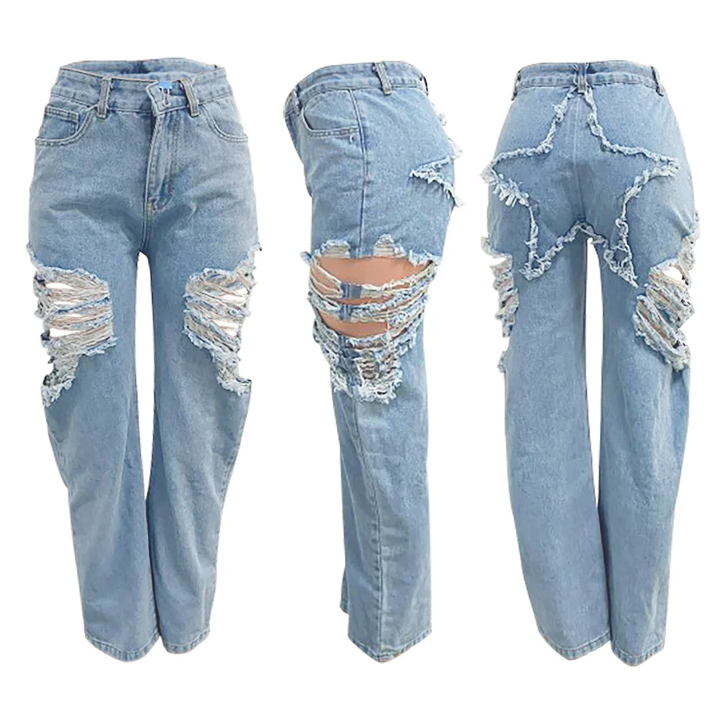 Ripped Jeans Slouchy Torn Pants 