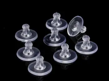 

50pcs White Clear Resin Flying saucer Shape Push Back Stopper Earplugs DIY Earring Jewelery Accessory 11mm y1400