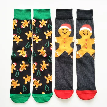 

Christmas Long Socks Happy Adult Cotton Unisex Sox Geometric Black Soft Sock Art Men Autumn Winter Hip Hop Adult Calcetines