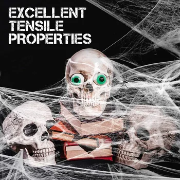 

Halloween Spider Web Scary Party Scene Props White Stretchy Spider Web Haunted House Bar Terror Party DIY Decoration Supplies