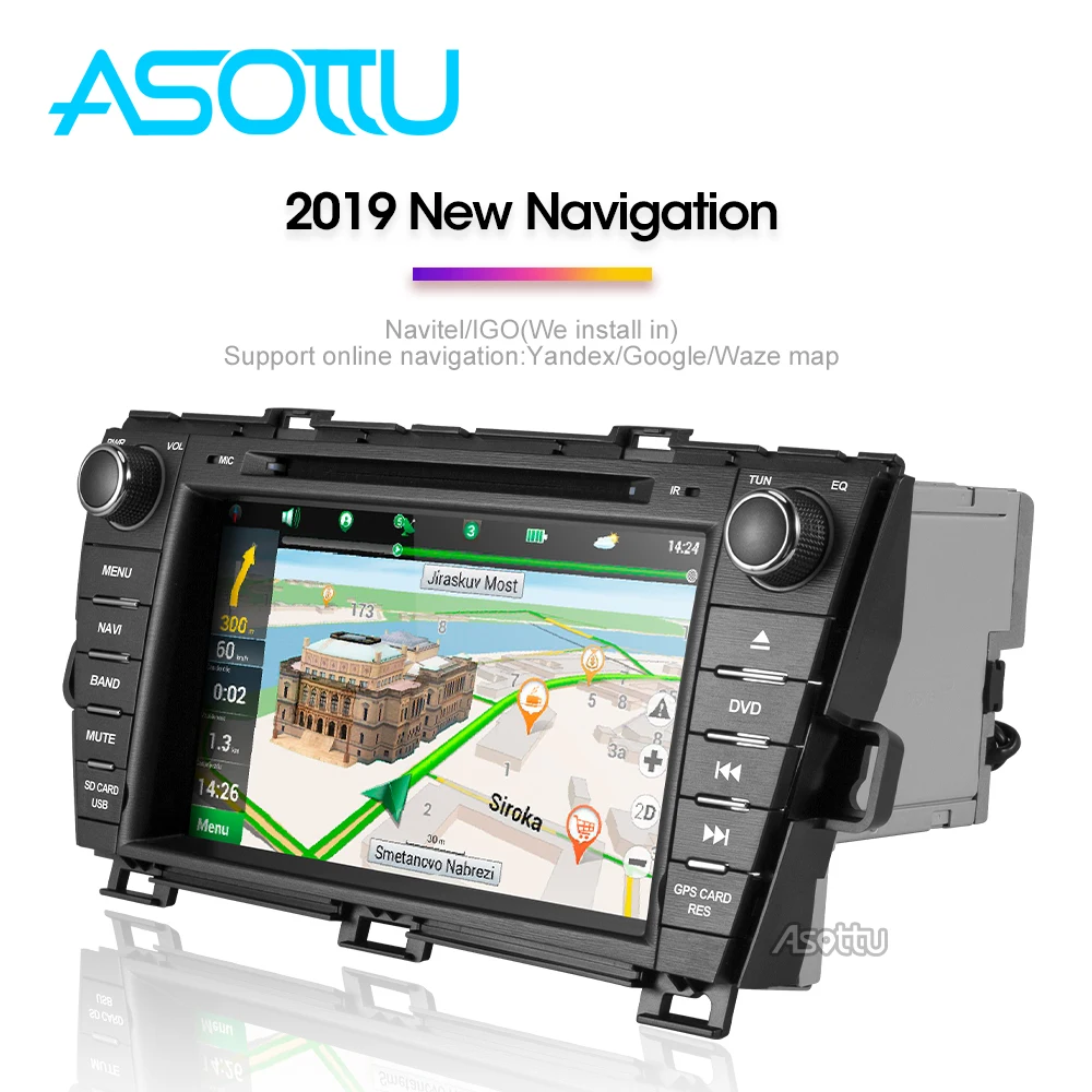 Asottu android 9 0 автомобильный dvd для Toyota Prius 2009 2010 2011 2012 2013 gps навигации мультимедийный