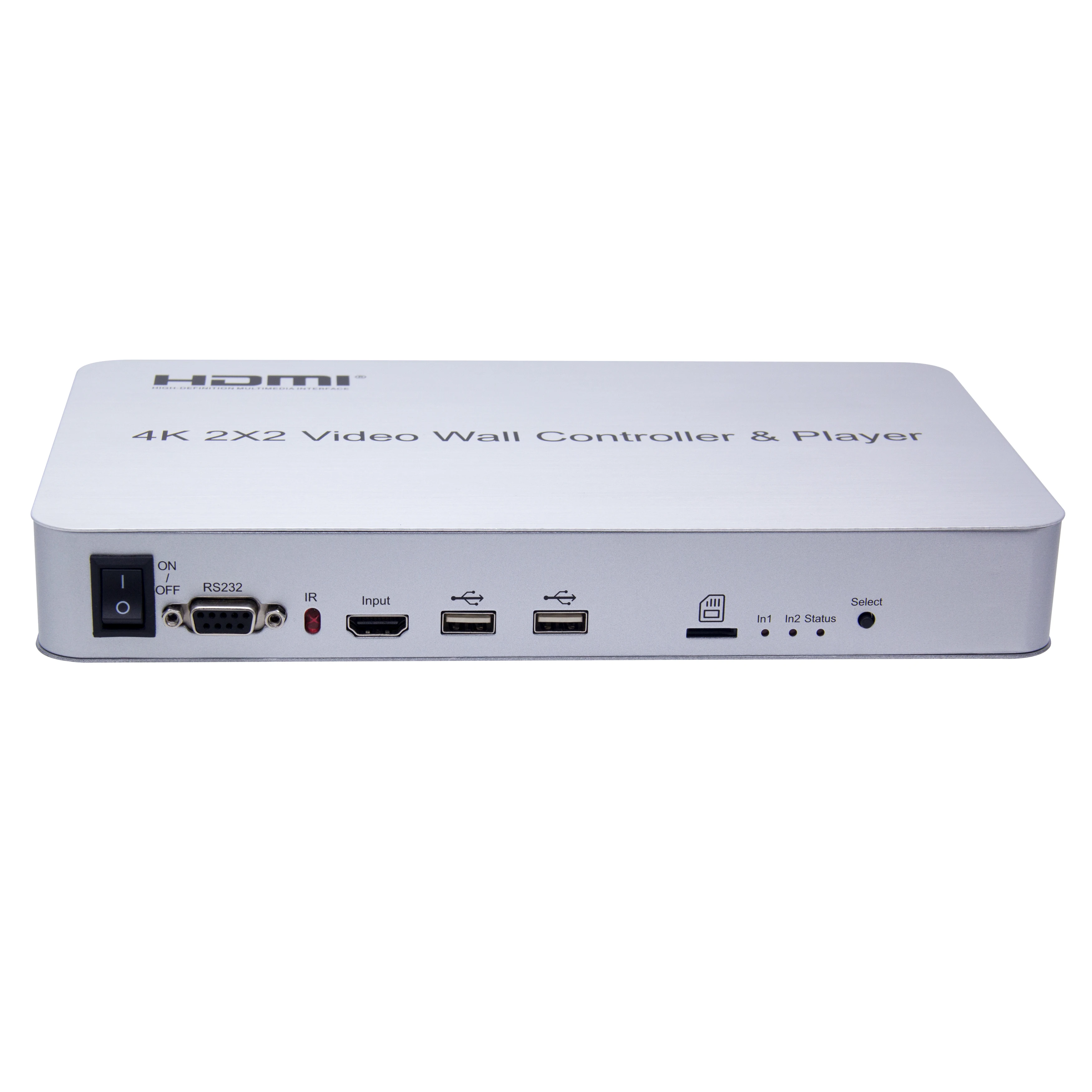 YiiSPO 4K 2X2 HDMI видео настенный контроллер с плеером HDCP1.4 RS232 3,5 мм аудио выход