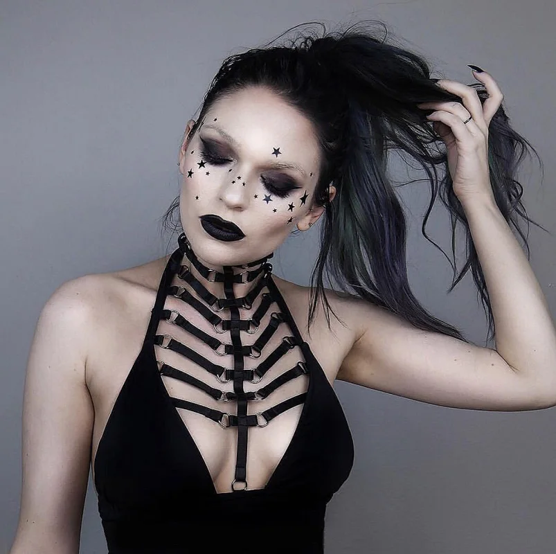 

Party Queen Bandage Harness For Women Gothic Rave Wear Lingerie Sexy Charming Straps Garter Belt Cupless Bustier Top Punk