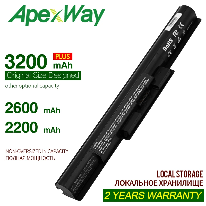 Аккумулятор ApexWay 14 4 В для ноутбука SONY Vaio Fit 14E 15E SVF1521A2E SVF15217SC SVF14215SC SVF15218SC BPS35 BPS35A |