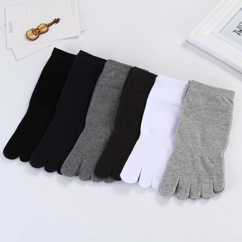 

Men's 5 Five Fingers Ankle Socks Cotton Short Low Cut Thin Toe Socks Breathable Casual Sports Socks with Heel Medias Sox