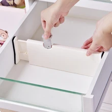 Regulowany szuflady do przechowywania dzielnik chowany plastikowy uchwyt szuflady do przechowywania gospodarstwa domowego Clapboard kitchen organizador