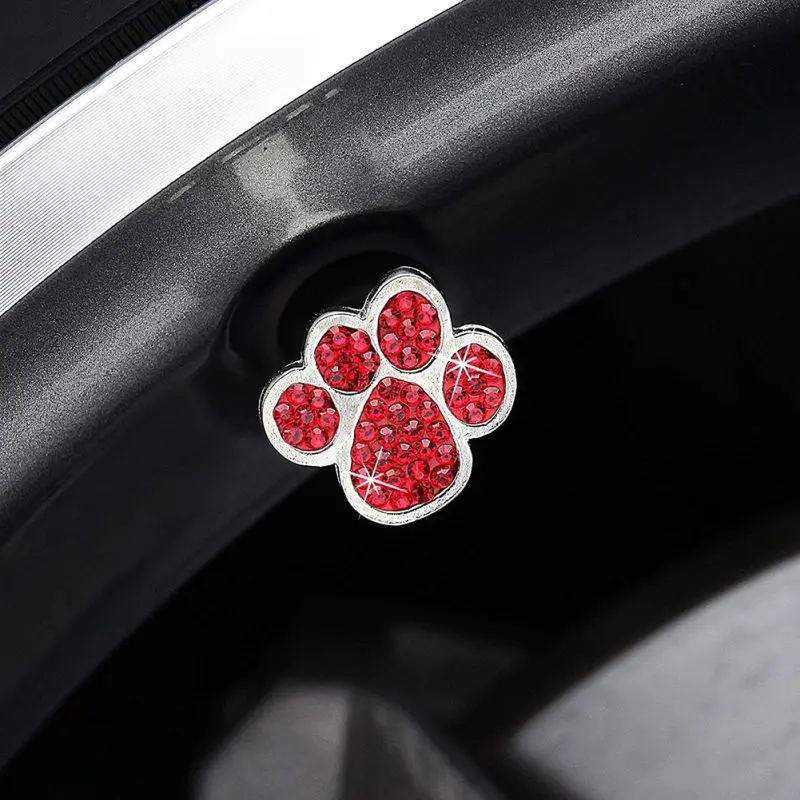 

4PCS New Wheel Caps Theftproof Car Wheel Tires Valves Tyre Stem Air valve Caps Airtight Cove Levert Pet Paw Caps Valve Stems