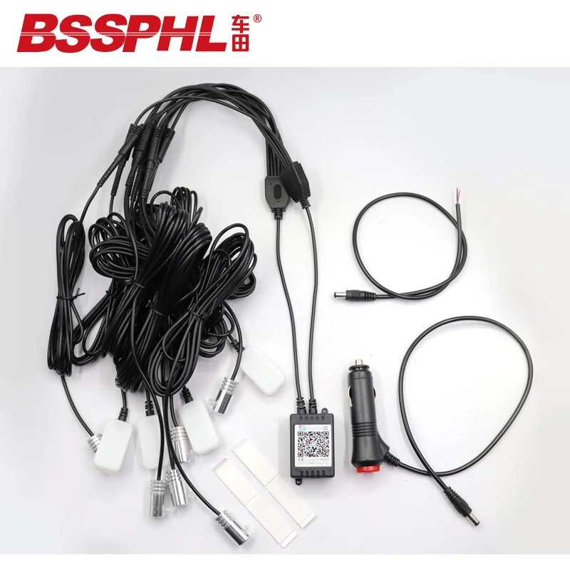 

BSSPHL 6 in 1 lights 8M RGB car fiber optic atmosphere lamp App Control car Interior light ambient light decorative board door