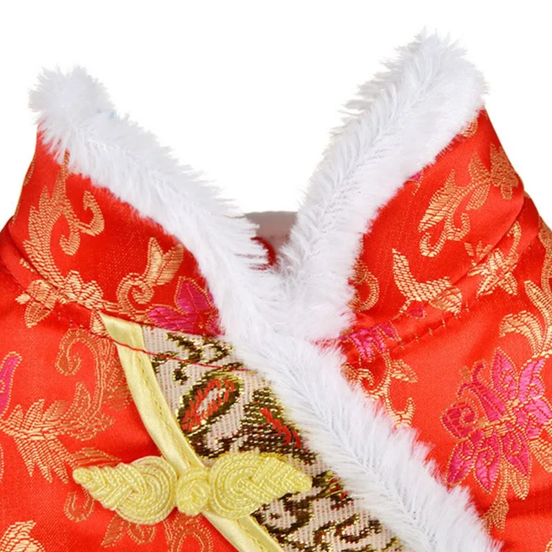 Зимняя одежда для собак китайская Новогодняя одежда для домашних животных Одежда для собак теплое пальто для собаки средний большой костюм для собак XS-3XL товары для животных костюм Тан