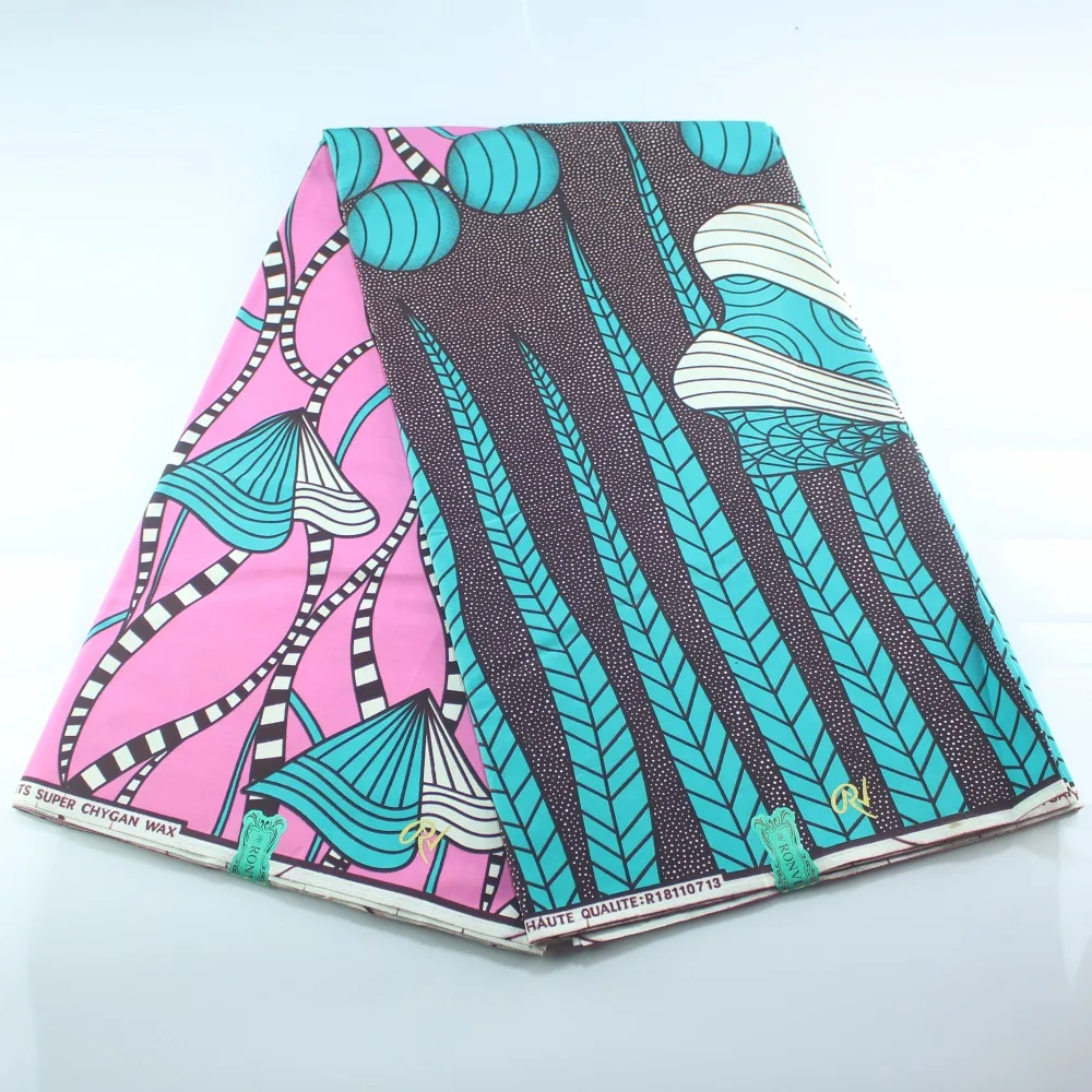 

6yard/set Abstract Lotus Printed DIY Wax Fabric High Quality 100% Cotton African Fabrics