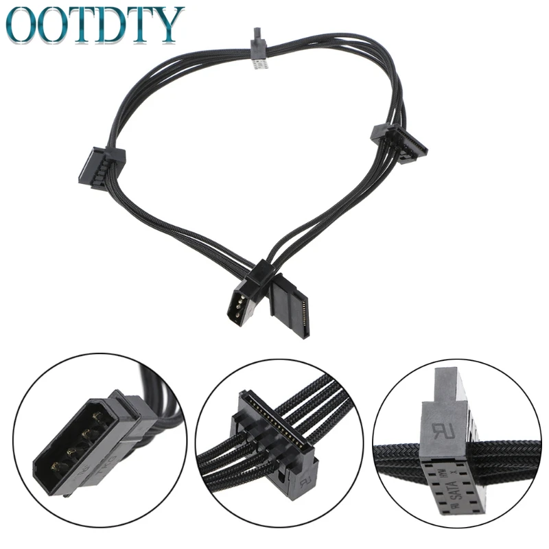 ATX 4Pin 4P IDE Molex to 4 SATA Serial ATA Кабель питания Шнур 18AWG провод