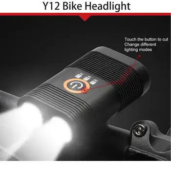 

Y12 Bicycle Light USB Rechargeable Waterproof 2x LED 5 Mode 450LM 1800mAh Mountain Bike Front Light Riding Headlight Lamp