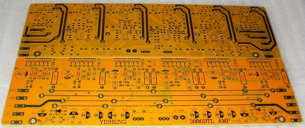 YISHENG 2 PCS  Assembeld LM3886 Amp Bare PCB Base on JEFF Rowland Amp 360W+360W